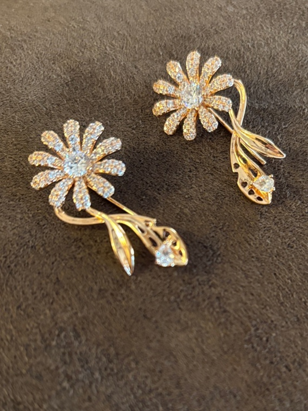 Pretty Bird Jewelry Rose gold ear crawlers with Crystal Accents